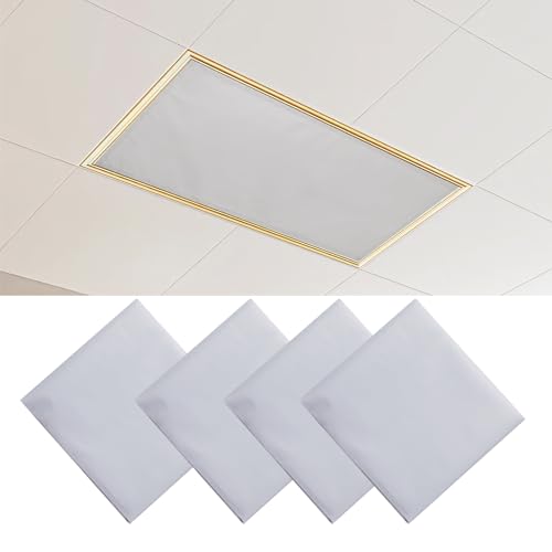 Torixqi 4 Pcs Fluorescent Light Covers - Light Covers for Ceiling Lights Classroom, Magnetic Light Filters for Office, Hospitals, Home 4 x 2 Feet (light grey) - color: light grey