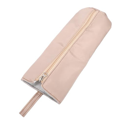 Drfeify Curling Iron Storage Bag, Heat Travel Organizer Pouch with Hanging Loop for Hair Tools Up to 571F, 30x12cm (Apricot) - color: Apricot
