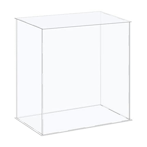 MECCANIXITY Acrylic Display Case Plastic Box Cube Storage Box Clear Assemble Showcase 14.1x8.3x14.1 Inch for Collectibles - size: 14.1x8.3x14.1 Inch