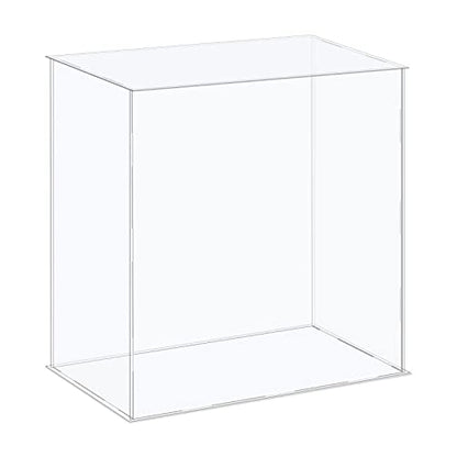 MECCANIXITY Acrylic Display Case Plastic Box Cube Storage Box Clear Assemble Showcase 14.1x8.3x14.1 Inch for Collectibles - size: 14.1x8.3x14.1 Inch