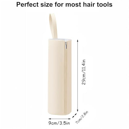 BUBM Hot Iron Holder & Mat, Heat Resistant Hair Tools Travel Bag Portable Organizer Cover Pouch for Curling Irons, Flat Irons, Hair Straightener and Styling (Beige) - color: Beige