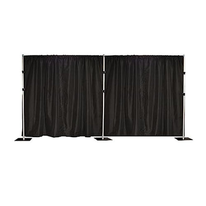 10' x 20' Pipe and Drape, Backdrop Kit, Adjustable uprights (Black) Upgraded Version