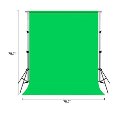 PULUZ Green Screen Backdrop with 4 Fixing Clip, 6.6 x 6.6 Ft Photography Chroma Key Greenscreen Background for Streaming Zoom, Live Streaming, Photo Video Studio - size: 6.6 x 6.6 Ft