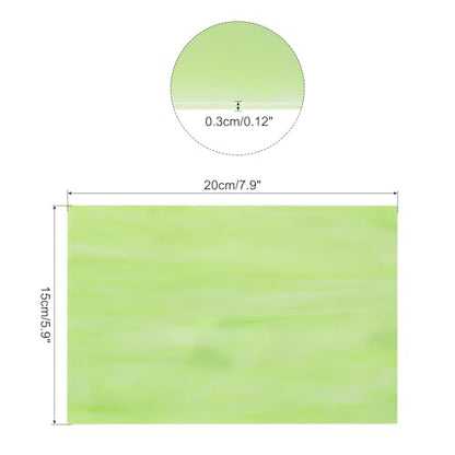 MECCANIXITY Stained Glass Sheet Mosaic Tile 7.9 Inch x 5.9 Inch Light Green Stained Glass Sheets for Crafts DIY, Art Project - color: Light Green