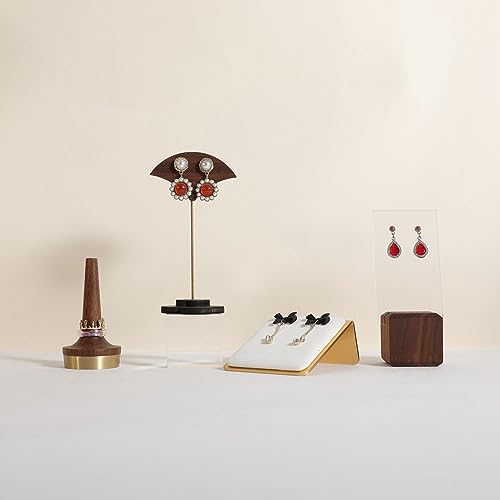 Velvet earring display stands for selling, White earring holder, Gold Jewelry studs organizer【White】 - color: White