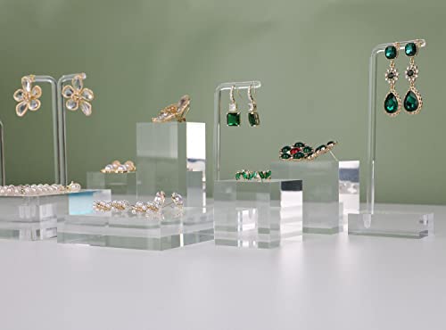 2pcs Acrylic earring display risers, Jewelry display riser stand, clear ring risers for display selling【2pcs 1.57 L x1.57 W x1.57 H inch】 - size: 1.57 L x1.57 W x1.57 H inch 2pcs