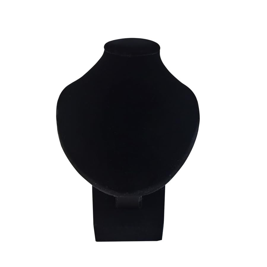 Portrait Jewelry Stand Pendant Jewelry Display Stand Wooden Portrait Neck Model Necklace Holder Stand for Selling - color: Black