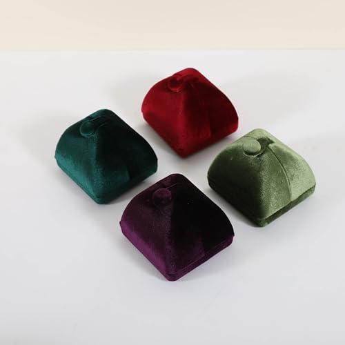 Purple Velvet Jewelry Organizer Box, Soft Lined Jewelry Display Holder with Luxury Design, Elegant Jewelry Display Case for Women【Ring Storage, Purple】 - color: Purple