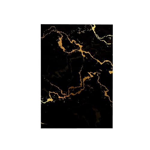 3dRose Image of Black and Yellow Marble Texture, Faux Stone Backdrop 15x22 Hand Towel - size: 15x22 Hand Towel