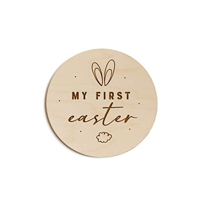 The Cotton & Canvas Co. My First Easter Wooden Milestone Card, Baby's First Year, Baby's First Holiday, Baby Shower, Newborn, Photoshoot Prop