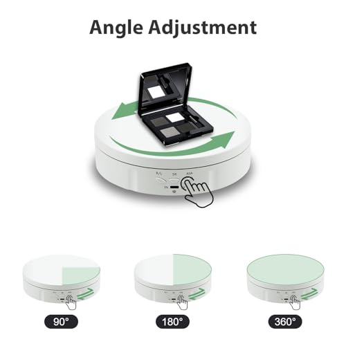 Mcbazel Motorized Rotating Display Stand, 5.7inch 360 Degree Electric Spinning Turntable Display Stand for Photography Shows/Jewelry/Watch/3D Models/Cake/Cup Ect,Load-Bearing Capacity is About 10kg - color: White+5.7inch