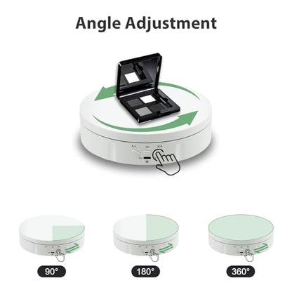 Mcbazel Motorized Rotating Display Stand, 5.7inch 360 Degree Electric Spinning Turntable Display Stand for Photography Shows/Jewelry/Watch/3D Models/Cake/Cup Ect,Load-Bearing Capacity is About 10kg - color: White+5.7inch