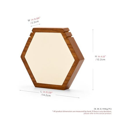 Solid Wood Hexagon Necklace Holder Stand Retail Hanging Jewelry Necklace Stand Display for Vendors(Beige) - color: Beige