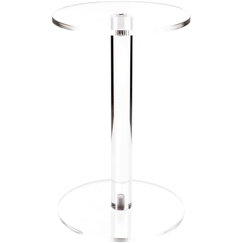 Plymor Clear Acrylic Round Barbell Pedestal Display Riser, 9.5" H x 6" D (1/4" thick) - size: 9.5" x 6" x 6"