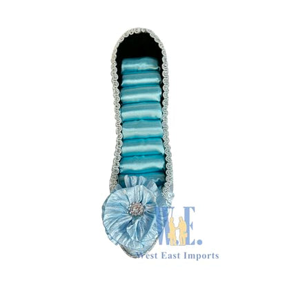 Ring Holder High Heel Shoe Design Fashion Jewelry Organizer Display Birtyday Gift (Blue) - color: Blue