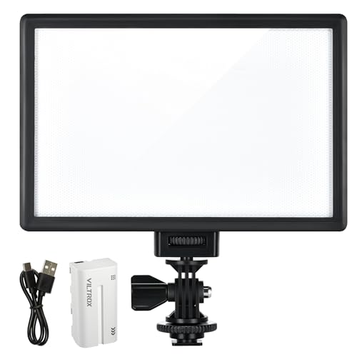 VILTROX 15W LED Video Light Panel, 3300K-5600K On Camera Light, Super Thin Key Light Panel with NP-F550, Led Photography Lighting CRI95+ for Studio Photography Video Recording Live Streaming （L116T - size: 15W CCT & Super Slim