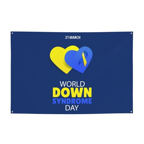 World Down Syndrome Awareness Day Backdrops 47 * 71 Inches Holiday Party Photography Background Indoor Outdoor Festival Photo Banner Booth Props Wall Decoration - color: Black