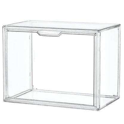 Clear Acrylic Display Case, Stackable Plastic Storage Bins with Magnetic Attraction Lid, Showcase for Cosmetic, Large Figures Collectibles, X-Large - size: X-large-1pcs