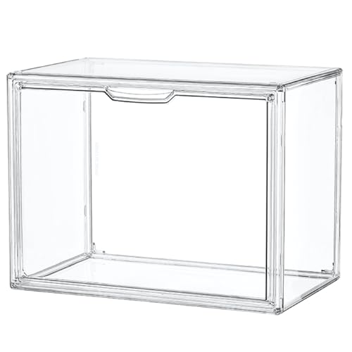 Clear Acrylic Display Case, Stackable Plastic Storage Bins with Magnetic Attraction Lid, Showcase for Cosmetic, Large Figures Collectibles, X-Large - size: X-large-1pcs