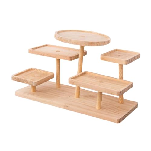 Display Riser Stand Countertop Multi Tier Solid Wood Perfume Holder Cake Stand Storage Rack for Doll Craft Figurine, 5 Layer - color: 5 Layer