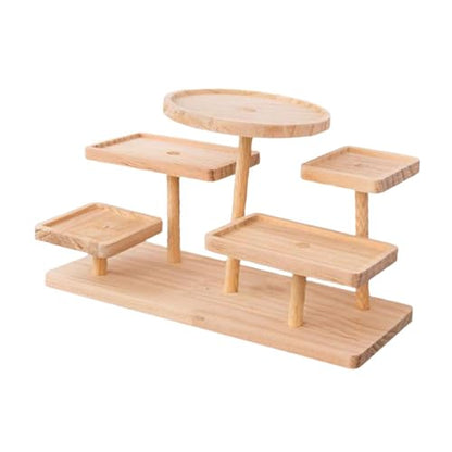 Display Riser Stand Countertop Multi Tier Solid Wood Perfume Holder Cake Stand Storage Rack for Doll Craft Figurine, 5 Layer - color: 5 Layer