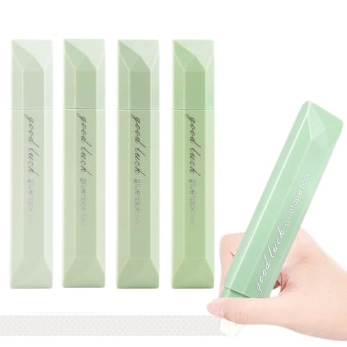 Glue Tape Roller, Double Sided Tape for Crafts Scrapbooking Supplies, Scrapbook Tape Runner Glue Gradient Green（4 Pack）