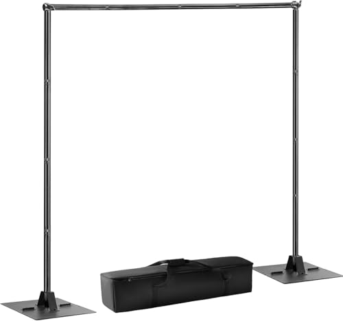 Heavy Duty Pipe and Drape Frame Kit 10x10ft Adjustable Height/Width Photography Background Support Poles All-Metal Construction Backdrop Stand for Party, Birthday, Wedding - Black - color: Black, size: 10ft×10ft