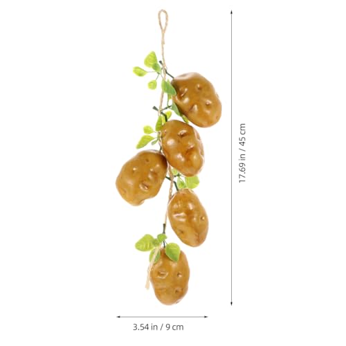 VALICLUD 4Pcs Artificial Potato Strings Lifelike Fake Potatoes Decoration for Farmhouse Kitchen Hanging Garland Photo Props 17.71X3.54X2.55 Inch