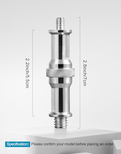 Selens 6 Pcs Standard 1/4 '' to 3/8 '' Metal Male Convertor Threaded Screw Adapter Spigot Stud for Studio Light Stand,Hotshoe/Coldshoe Adapter,Super Clamp and Flash Holder - size: 6Pc