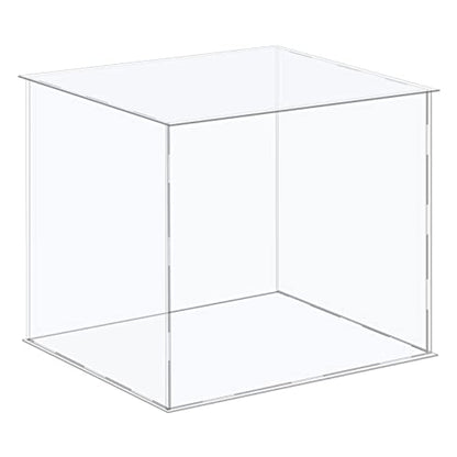 MECCANIXITY Acrylic Display Case Plastic Box Cube Storage Box Clear Assemble Showcase 14.1x12.2x12.2 Inch for Collectibles - size: 14.1x12.2x12.2 Inch