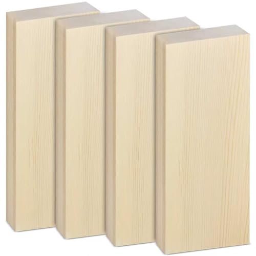 4 Pcs Unfinished Wood Blocks, 3x10x1 Inch Wooden Block, Wood Carving Blocks for Crafting Home Crafts DIY Supplies Carving Crafting - size: 3x10x1 Inch