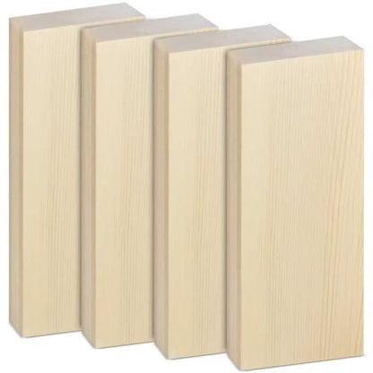 4 Pcs Unfinished Wood Blocks, 3x10x1 Inch Wooden Block, Wood Carving Blocks for Crafting Home Crafts DIY Supplies Carving Crafting - size: 3x10x1 Inch