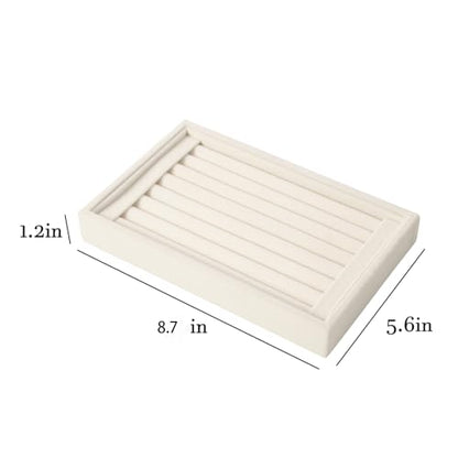 Pangkeep Ring Holder Display Tray Jewelry Organizer Stands for Selling Rings Earrings Show (Beige) - color: Beige