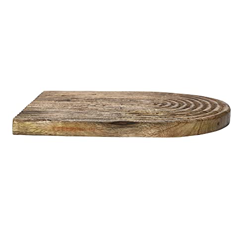 Main + Mesa Carved Arch Mango Wood Serving Board, Natural
