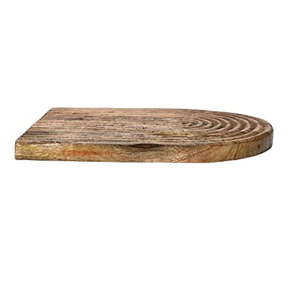 Main + Mesa Carved Arch Mango Wood Serving Board, Natural