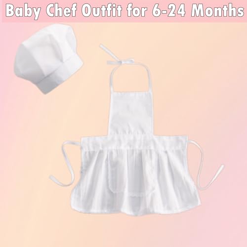 2 PCS Baby Photography Props, Chef Posing Photo for 6-24 Months, Chef Hat and Apron Photo Props - color: Girl