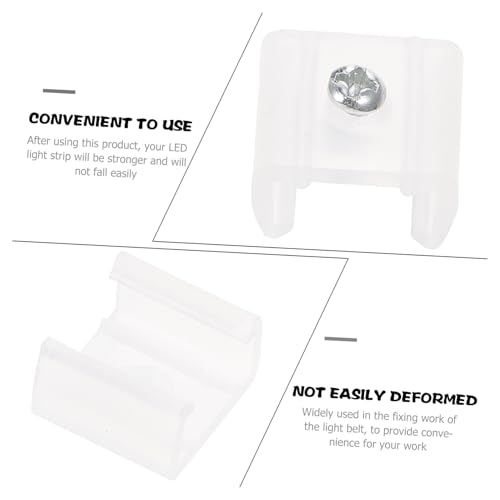 LIFKOME 100pcs Silicone LED Light Clips One Side Fixing Bracket for LED Strip Lights Sturdy Mounting Clips for Outdoor Use for Living Room and Cabinet Backgrounds