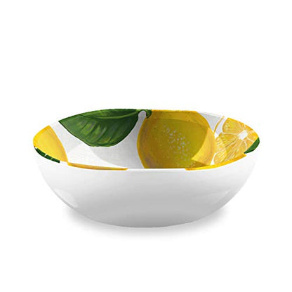 Abode Homewares by TarHong Lemon Fresh Cereal Bowl, 7" x 2.4", 34-Oz., Pure Melamine, Indoor/Outdoor, Set of 6 - size: Cereal Bowl