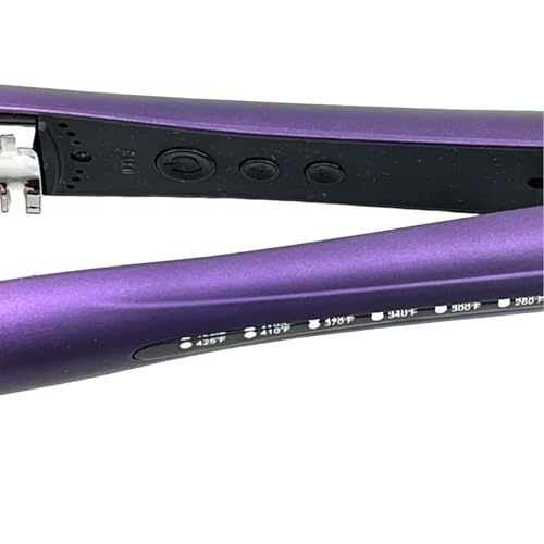 CAJ Beauty Flip & Bend Style Iron in Violet Ombre, Thermatru Technology, 1" Titanium Floating Teeth Comb, Automatic Shut-Off, Color-Coded LED Lights for Easy Temperature Indication - color: Violet Ombre