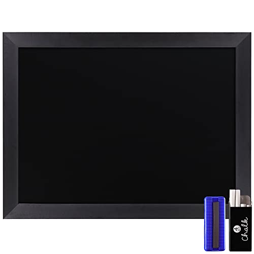 HBCY Creations 18" x 24" Rustic Black Solid Wood Frame Wall Chalkboard, Magnetic Surface, Home Décor, Restaurant & Café Menus, Blackboard, Includes Chalk, Eraser & Hanging Hardware - color: 3 - Black, size: 18 x 24 inches