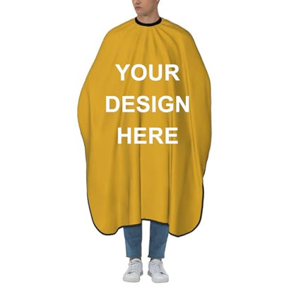 Custom Barber Cape Unisex Salon Hair Cutting Capes Add Your Image Logo Haircut Kit Personalized Stylist Tool - color: Goldenrod