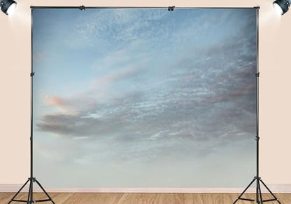 10X5ft Fabric Soft Pastel Cloudy Sky Backdrop Dreamy Pink Blue Background Romantic Photoshoot Party Decorations Tapestry Minimalist Wall Hanging Photo Studio Props - size: 10X5ft