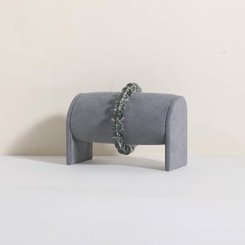 Grey Bracelet storage organizer for boutique store, Velvet watch display stand for selling, Woman jewelry bangle holder for countertop home decor【Bracelet holder-Grey】 - color: Grey