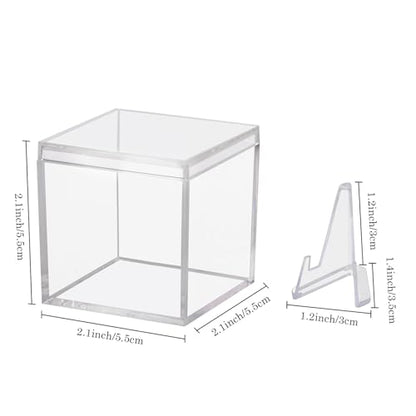 Championship Ring Display Case Clear Acrylic Ring Case Display Box for Sports Baseball Basketball Softball Football Single Ring Holder Coin Stand, 2.16 Inch - size: 1 Pack