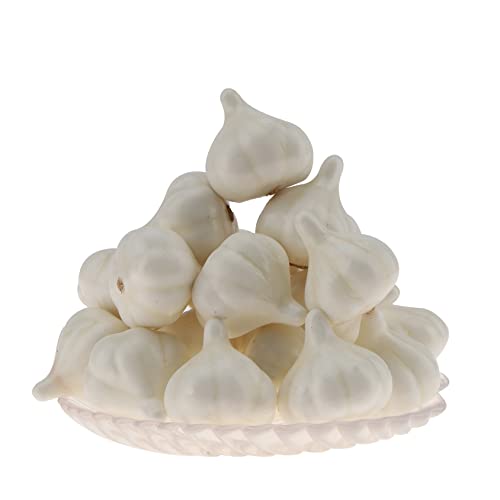 Woration 30pcs Mini Fake Garlic Artificial Vegetable Simulation Lifelike Foam Garlics Home Kitchen Festival Decoration Cabinet Display Photography Props Vase Fillers - color: Mini Garlic