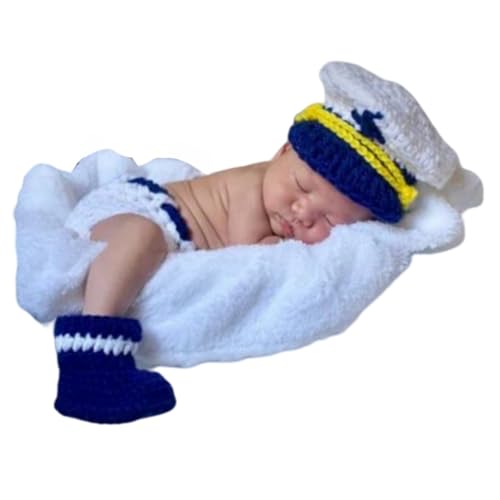 Newborn Photography Props Baby Boy Photo Shoot Outfits Hat Pants Shoes Set Infants Boy Picture Photo Costume