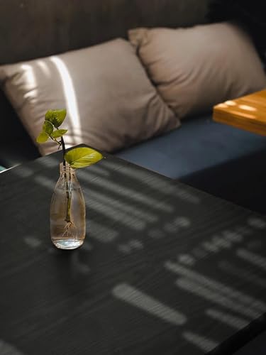 Heroad Peel and Stick Wallpaper 17.5" x 197" Wood Contact Paper Wood Wallpaper Black Wood Grain Contact Paper Thicken Textured for Cabinets and Drawers Countertops Waterproof Self Adhesive Vinyl - color: Black, size: 17.5" x 197"