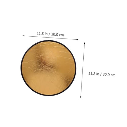 2Pcs 30Cm Portable Photography Bounce Board 2-in-1 Gold Silver Light Reflective Panel Compact Photo Prop for Outdoor Studio Portrait Lighting