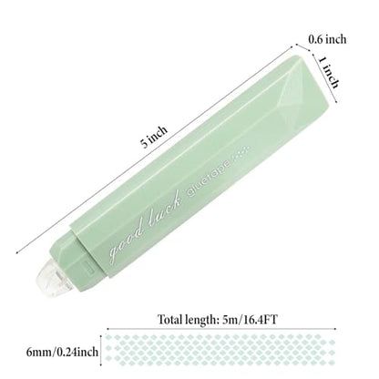 Glue Tape Roller, Double Sided Tape for Crafts Scrapbooking Supplies, Scrapbook Tape Runner Glue Gradient Green（4 Pack）