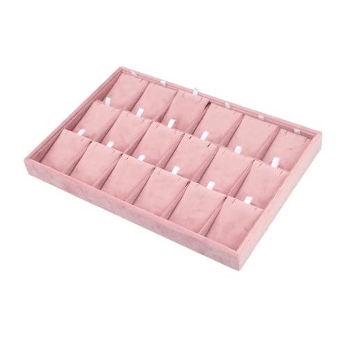 DYNWAVE Jewelry Organizer Jewelry Drawer Insert High End Velvet Jewelry Display Holder Jewelry Storage for Home Gifts for Girls Women - color: Pink Necklace Tray